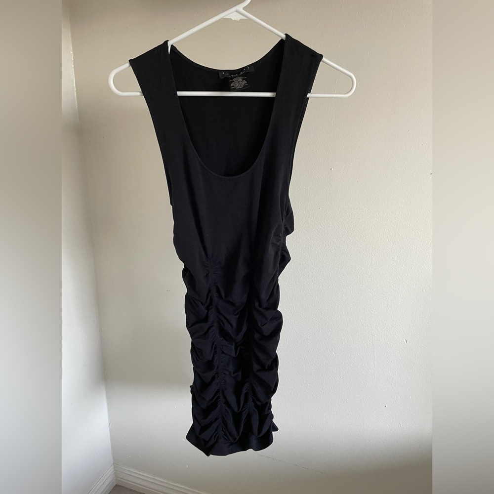 Laundry Shelli Segal Ruched Bodycon Tank Dress Black (Small/Medium)